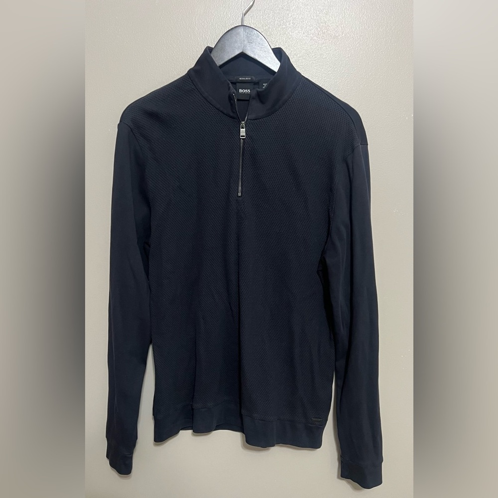 Boss Hugo Boss quarter zip regular fit sweater/sweatshirt long sleeve Size Med